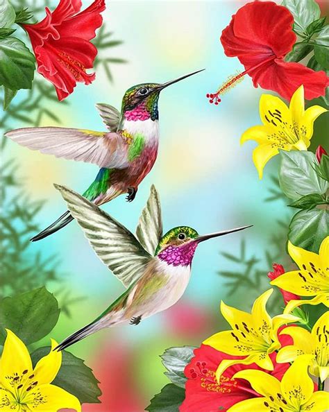 RUIHA Bird Diamond Painting Kits Spring Diamond Art Kit For Adults 5D