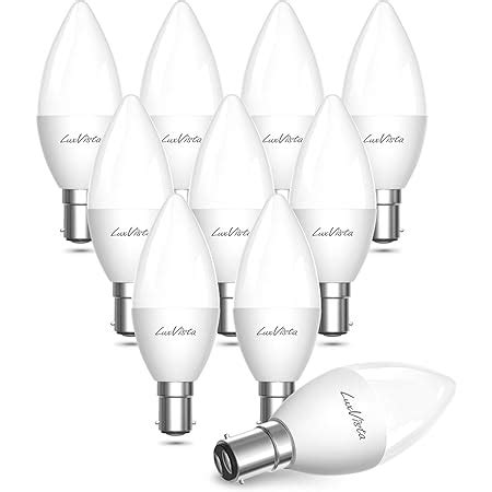 Luxvista Small Bayonet Candle Bulbs 5W B15 LED Candle Light Bulbs 42W