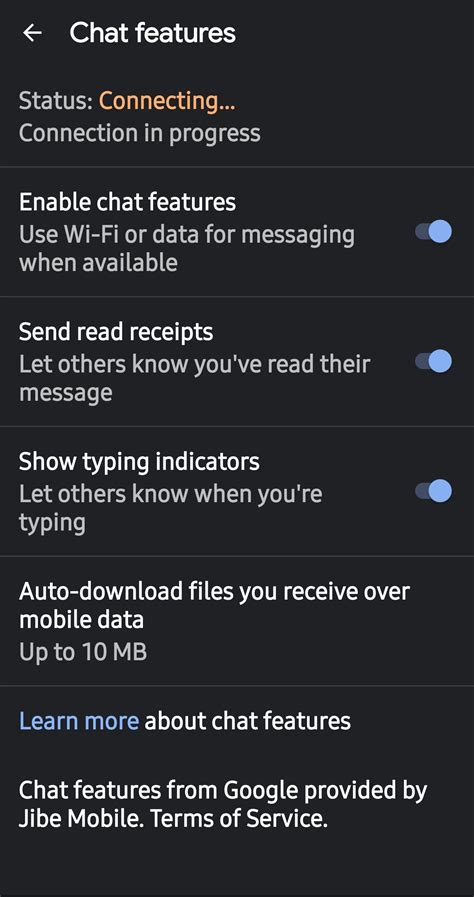 Google Messages is perpetually connecting and chat features never