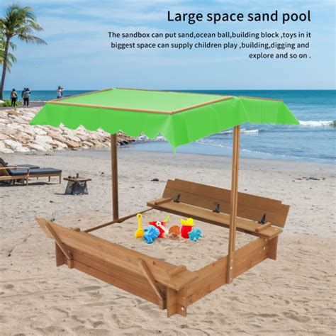 Dropship Kids Sand Boxes With Canopy Sandboxes With Covers Foldable ...