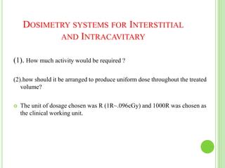 Brachytherapy Dosimetry Systems R PPT