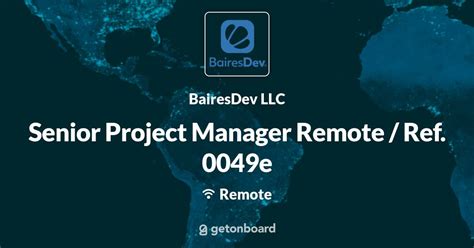 Senior Project Manager Ref 0049e At Bairesdev Llc Remote Work