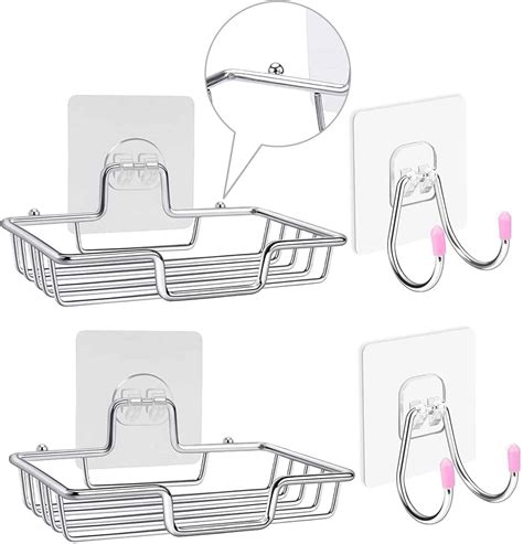 Amazon Pcs Soap Dish Holder No Drilling Aifuda Rustproof