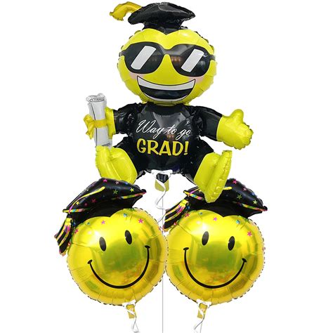 Buy KatchOn Large Smiley Face Graduation Balloons 28 Inch Pack Of 3