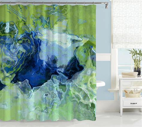 Abstract Art Shower Curtain Contemporary Bathroom Decor