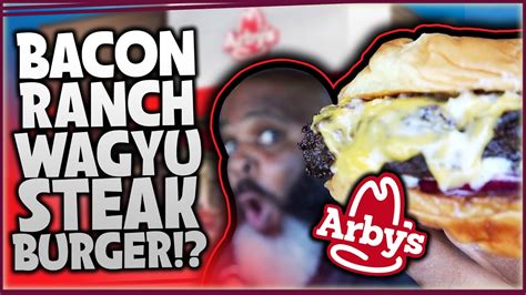 Arbys Bacon Ranch Wagyu Steakhouse Burger Review Youtube