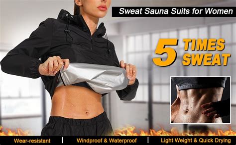 Ursexyly Sauna Suits For Women Weight Loss Half Zip Workout Running