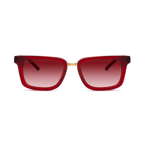 Unisex Bishop Sunglasses Ruby Gradient 24k Gold 9five Touch Of Modern