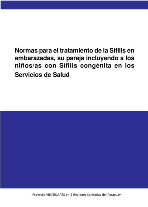 PDF Normas para el trat amiento de la Sífilis en El propósito de