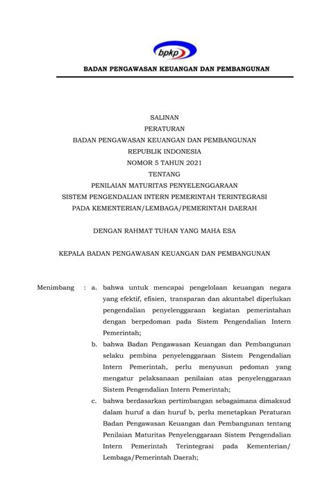 Peraturan Bpkp No Tahun Pdf