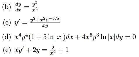 Solved Dy Dx Y 2 X 2 Y Y 2 X 2 E Y X Xy X 4 Y 4 1