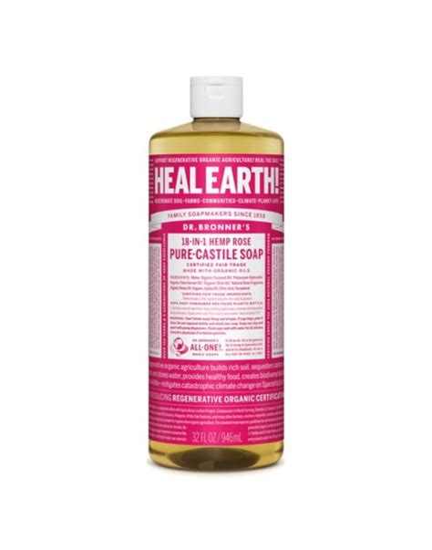 Dr Bronners Rose Pure Castile Liquid Soap 59ml Angelopouloshair