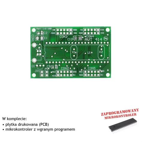 Uniwersalna karta portów na USB PCB i mikroprocesor do projektu AVT414