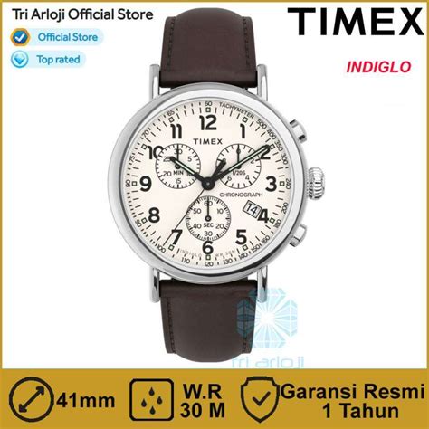 Promo Timex Tw2v27600 Standard Chronograph Jam Tangan Pria Analog Brown