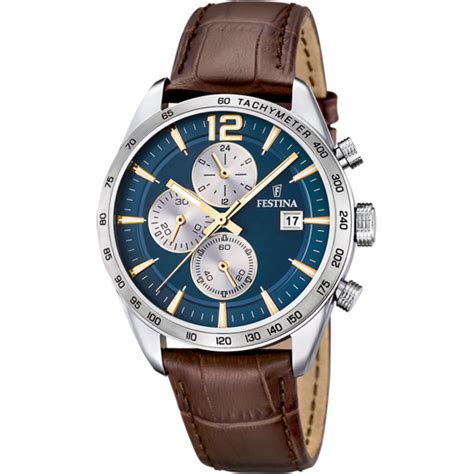 Reloj De Hombre Festina Timeless Chronograph F Con Esfera Azul