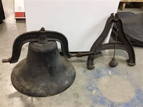 Antique 1886 Cs Bell 3 No 3 Yoke Large Cast Iron Farm 18 Bell