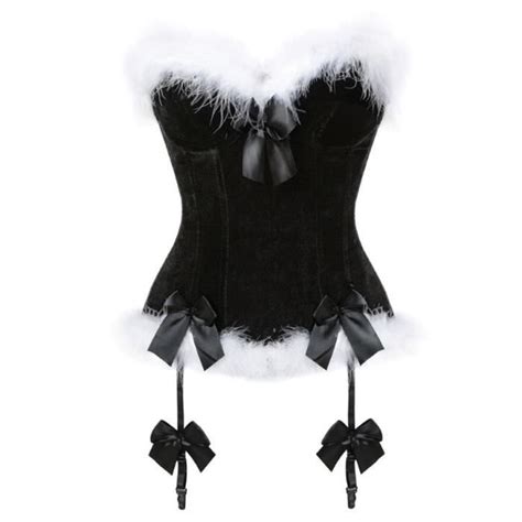 Bustier femme Bustier Sexy à bretelles avec fermeture éclair pour femmes Lingerie haut plume