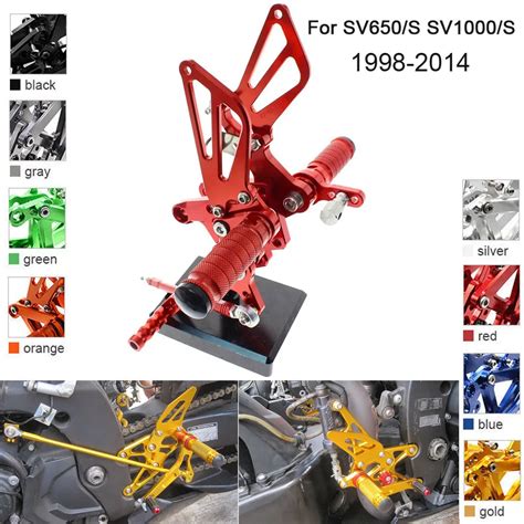 Cnc Aluminum Adjustable Rearsets Foot Pegs For Suzuki Sv Sv S