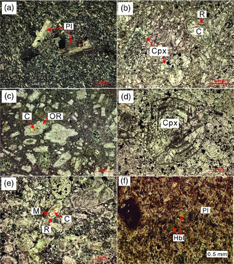 Micrographs Of Dacite A Andesite B Basaltic Andesite C D