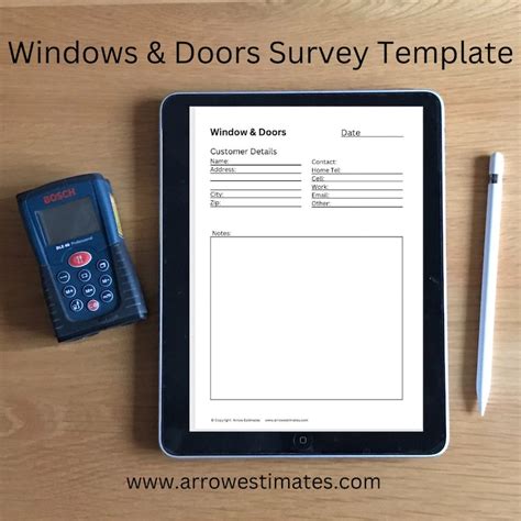 Window and Door Measuring Template - Etsy