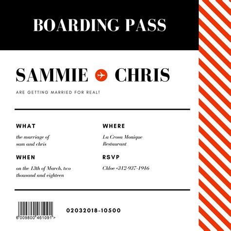 Free Custom Printable Boarding Pass Invitation Templates Canva