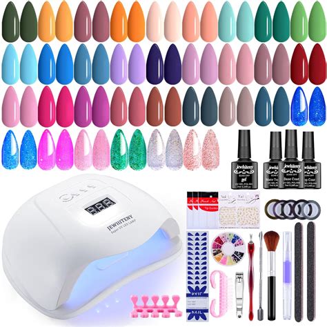 Jewhiteny Pcs Gel Nail Polish Kit With U V Light W Nail Lamp