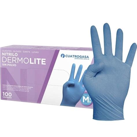 GUANTES DE NITRILO COLOR AZUL TALLA S SIN POLVO CAJA 100UNIDADES