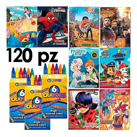 Libros Infantiles Colorear Crayones Crayolas Mayoreo Env O Gratis