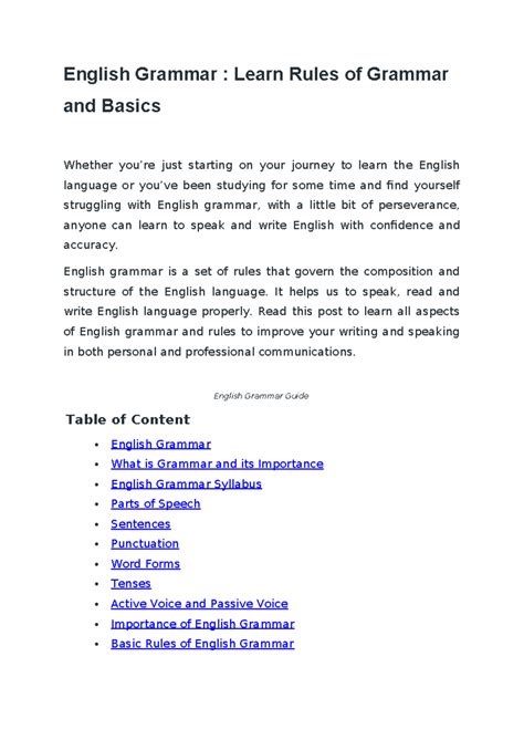 English Grammar Eng1201 English Grammar Learn Rules Of Grammar And