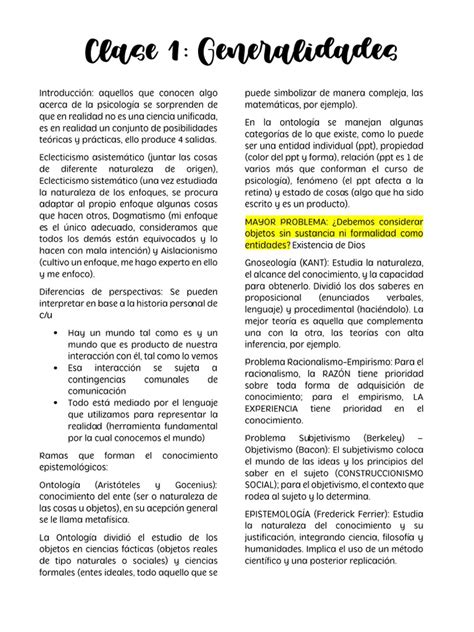 Epistemología - Clase 1 | PDF 