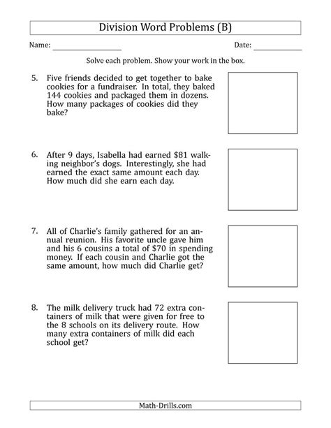 Division Word Problems Grade 6