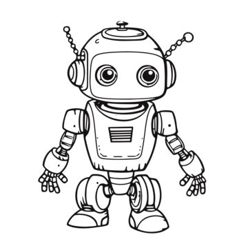 Coloriages Robots Gratuits Imprimer Vecteur Png Coloriage Robot