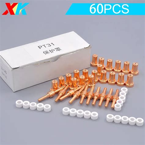 60PCS Plasma PT31 Ceramic Nozzle Air Plasma Cutting Cutter Consumables