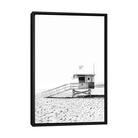 Icanvas Lifeguard Hut In Black And White By Sisi And Seb Framed Canvas Print Bed Bath And Beyond