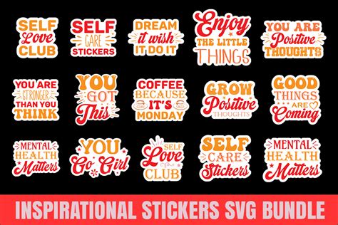 Inspirational Stickers Svg Bundle Graphic By Svg Zone · Creative Fabrica