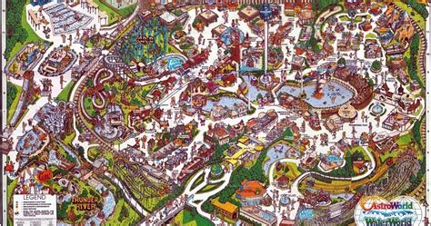 The Crazy World of Honey Bunny: Six Flags Astroworld park maps