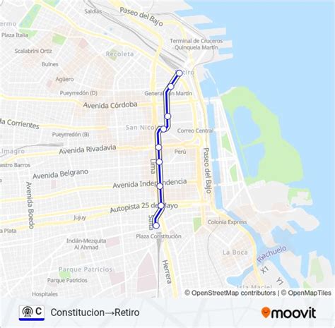 Ruta C Horarios Paradas Y Mapas ConstitucionRetiro Actualizado