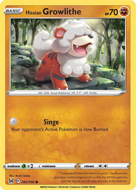 Serebii Net Pok Mon Card Database Lost Origin Hisuian Growlithe