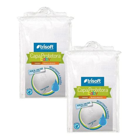 Kit 02 Capas Protetora Travesseiro Baby Impermeável Trisoft 200 Fios