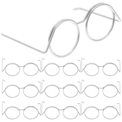 Bestonzon 10pcs Doll Glasses Metal Wire Rim Doll Eyewear Mini Sunglasses Dolls Dress Up Toys