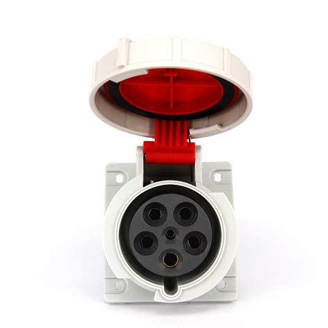 IEC 60309 CEE Flanged Socket 3 Pin 32A 100 130V IP44 Splashproof