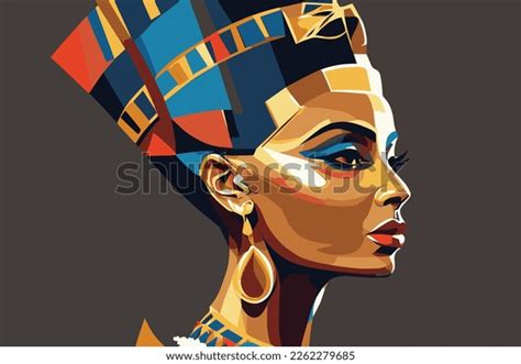 Vector Realistic Illustration Nefertiti Egypt Stock Vector Royalty