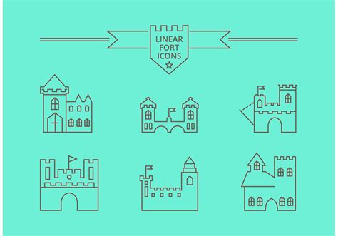 Free Vector Linear Fort Icons Download Free Vector Art Stock