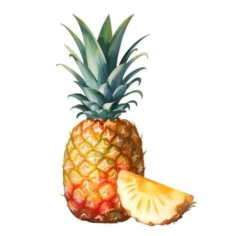 Ananas Isolé Illustration Détaillée De Peinture Dessinée À La Main