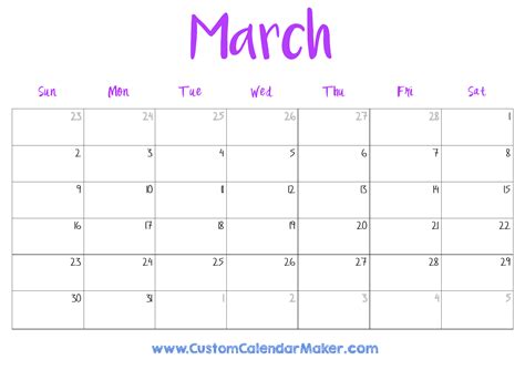 2025 Calendars Free Editable Printable March Reina Emmalynne