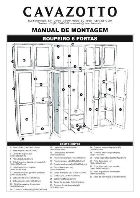 Pdf Manual De Montagem Fixe As Portas No Roupeiro De Modo Que Quem