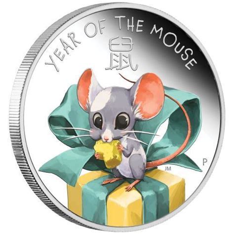 Lunar 50 Cent Lunar Baby Mouse Maus Tuvalu 12 Oz Silber 2020 Pp