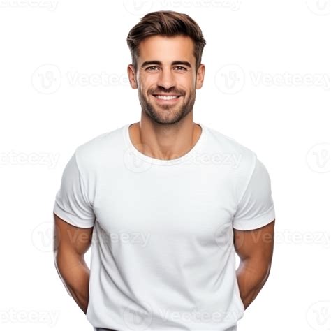 Handsome Business Man In White T Shirt Isolated 30768017 Png