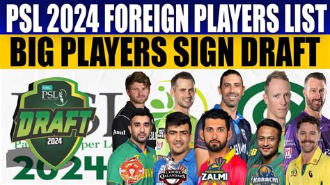 Psl Foreign Players List Top Foreign Players Sign For Psl Draft