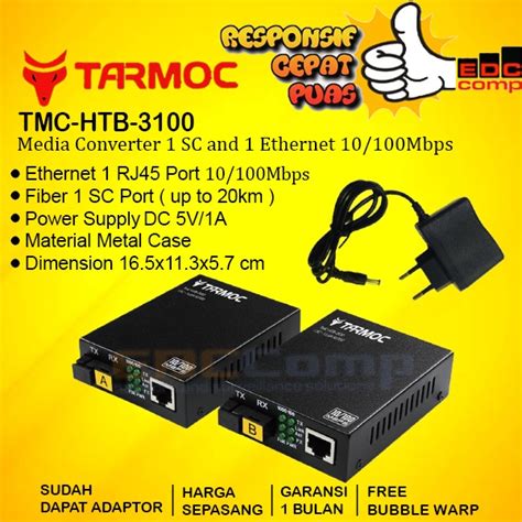 Jual Tarmoc Htb3100 A B Fiber Optic Optical Media Converter Htb 3100 10